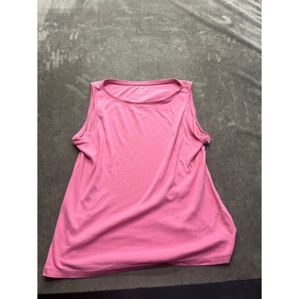 Talbots‎ Womens Pink 100% Pima Cotton Sleeveless Boat Neck Tank Top Size Medium